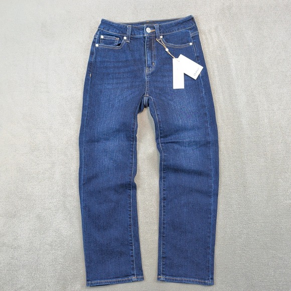 Quince Bella Stretch Straight Jeans 25 Womens Midnight Blue NWT High Rise Denim — photo 2